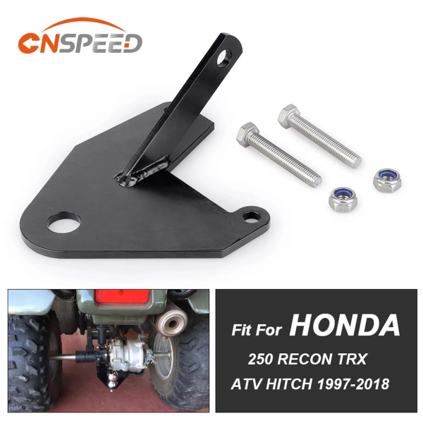 Stöd för en bakre, svart bakre bakre, svart bakre släpvagnskopplingskula med Honda TRX250 Recon 1997-2014, 3/4