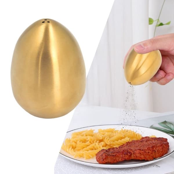 Egg Krydderstrøer - Rustfritt Stål - Eggform - 5.5cm - 7.5cm - Gull