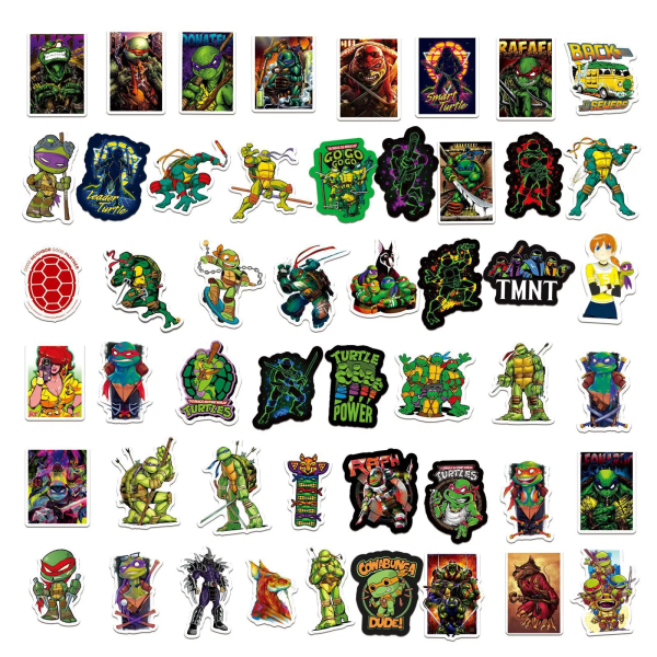 50 st Teenage Mutant Ninja Turtles TMNT Söta karaktärsdekaler Roliga tecknade Estetiska Laptop Bilmix Anime Sticker Kid Toy 1