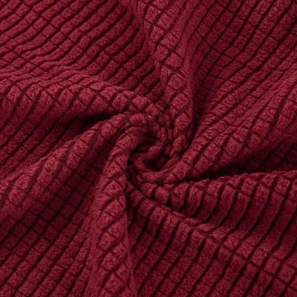(rød) 1-seters lenestoltrekk, elastisk jacquardrutete sofatrekk, rød red