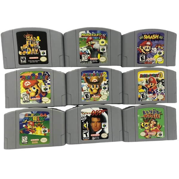 N64 Gaming Card Series 64 Bit Mary Rook Mario Kart Super smash party USA Version N64 Video Game Cartridge Card English Language HEYYOU Pikdchui