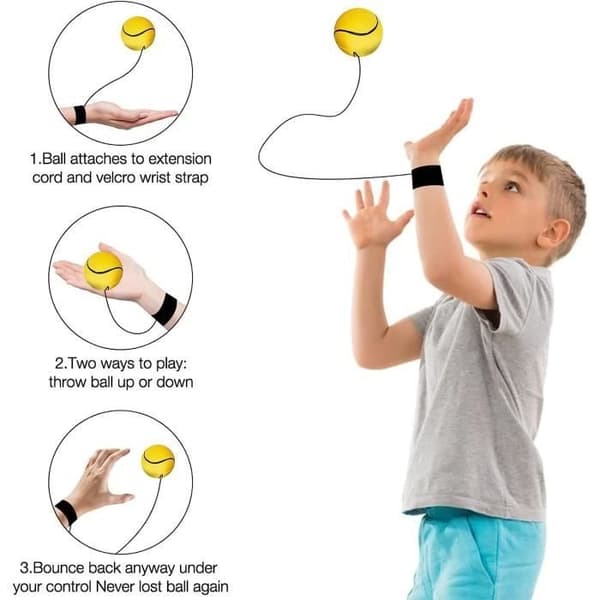 Pieces Bouncing Håndledsbolde, Håndledsbåndbolde med Reb, Håndledsreturbolde Armbåndslegetøj