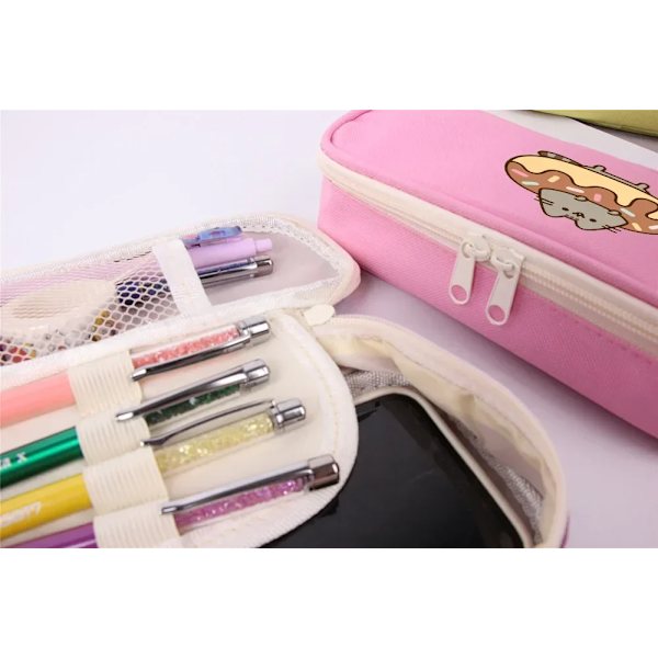 Nya Fat Cats Pusheen Studenter Pennfodral Tecknad Animation Figurer Printed Pennväskor Skolmaterial Brevpapper Födelsedagspresenter PJM 27 Yellow