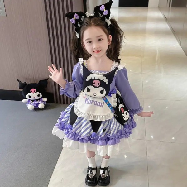 Anime Kawaii Sanrios My Melody Kuromi Lolita Barn Prinsessklänning Bekväm Söt Söt Tjej Tutu-kjol Toddler Födelsedagskläder Kuromi 16 150 cm