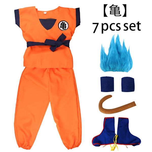 Anime Dragon Ball Barndräkt Son Goku Gui Cosplay Kläder Barnens dag Halloween Alla helgons dag Performance Outfit Vuxen GUI - 7pcs set BE 135-148cm