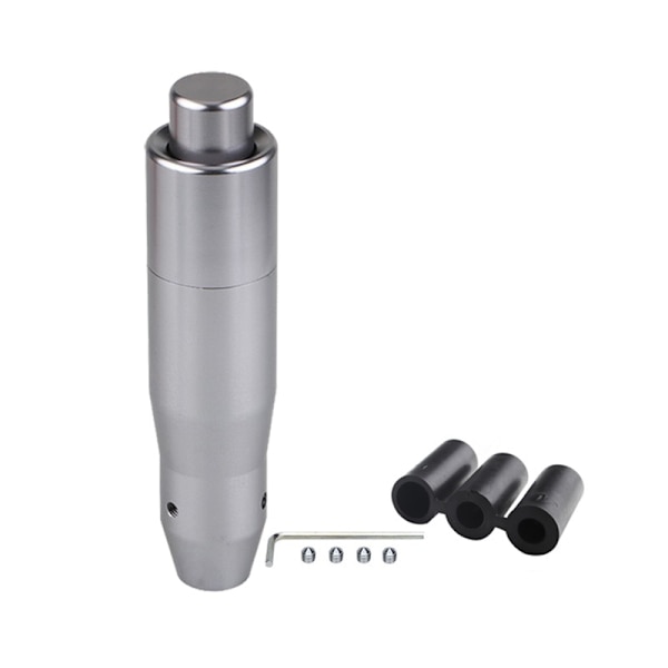 Universal 14,5 cm växelspaksratt i aluminium för bilar med tryck nedåt och 3 adaptrar Byte av växelspak - titanfärg Titanium color