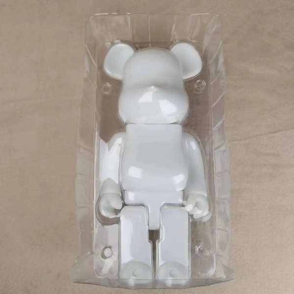 400 % högkvalitativ svart vit björntegel DIY-montering 28 cm Galaxy Painting Bear 3D-modell Mini Brick Figurleksaker WHITE