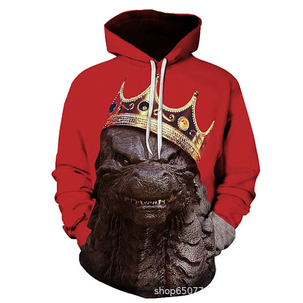 Godzilla Cosplay Hoodies Anime King of The Monsters Harajuku 3D print Mode Män Dam Sweatshirt Barnens Halloween kostymer 12 140cm