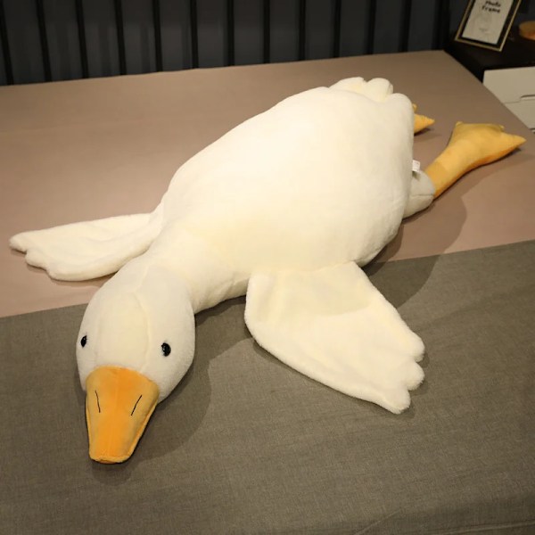 50-190 cm stor vit gås Plyschleksak jätteanka docka mjuk goose Gås Sovkudde Soffa Kudde Födelsedagspresent för barn 130cm Brown