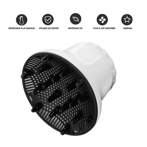 Universal Hår Diffuser for Profesjonelle Hårfønere - Hvit - Unisex White