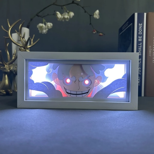 3d Anime LED-ljuslåda i ett stycke Zoro Luffy Action Figur Leksaker Rumsdekoration Atmosfär Bordslampa För Barn Födelsedagspresent Nika Luffy B One Color Light