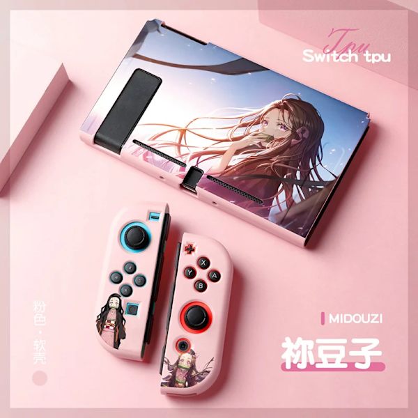 Anime Demon Slayer Case till Nintendo Switch NS Joy Con Controller Kawaii Soft Silikon Cover Tillbehör Barnpresent 1 For Switch NS