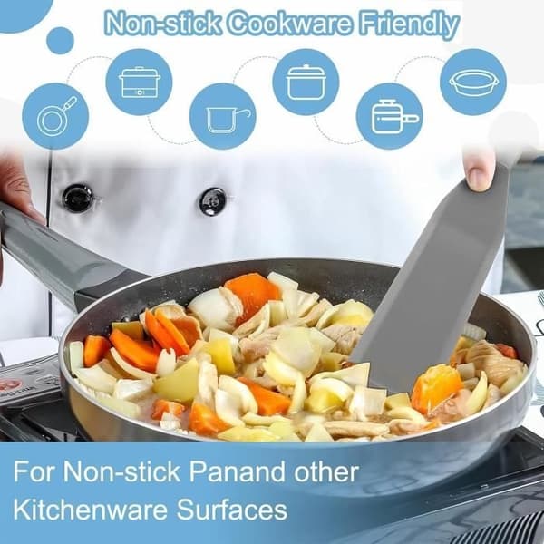 2 Mini Silikonspatlar, Non-Stick Silikon Serveringsspatel, Små Spatlar för Kök, Slitsad Kakspatel