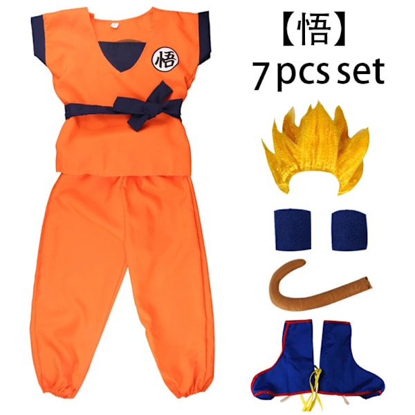 Anime Dragon Ball Barndräkt Son Goku Gui Cosplay Kläder Barnens dag Halloween Alla helgons dag Performance Outfit Vuxen WU - 7pcs set YL 170-185cm
