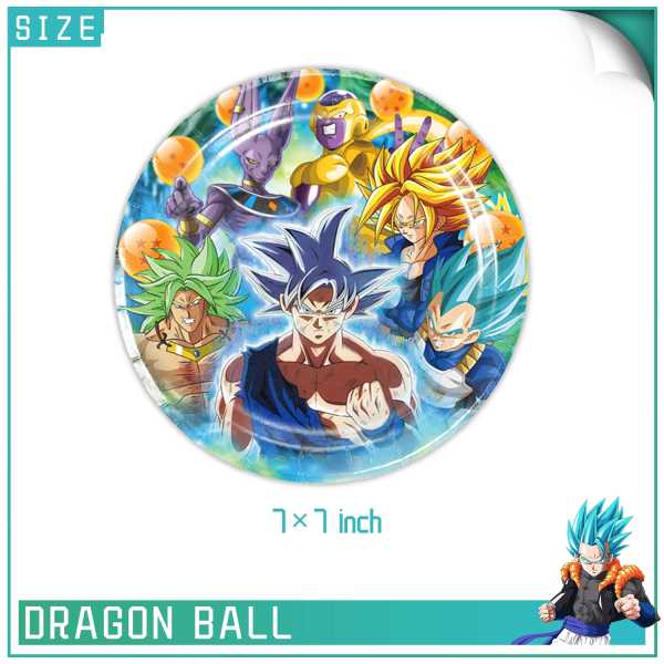 Dragon Ball Festdekorationer Barn Födelsedagstillbehör Serviser Papperskopp Tallrik Baby Shower Son Goku Folieballonger BP-20PCS