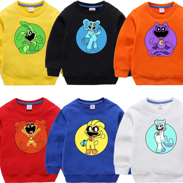 Leende Critters Sweatshirts Barn Tecknad Game Print Toppar Barn Casual Sportig Långärmad Topp Barn Höst Vinterkläder BB194 110