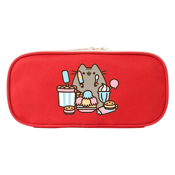 Nya Fat Cats Pusheen Studenter Pennfodral Tecknad Animation Figurer Printed Pennväskor Skolmaterial Brevpapper Födelsedagspresenter PJM 33 Red