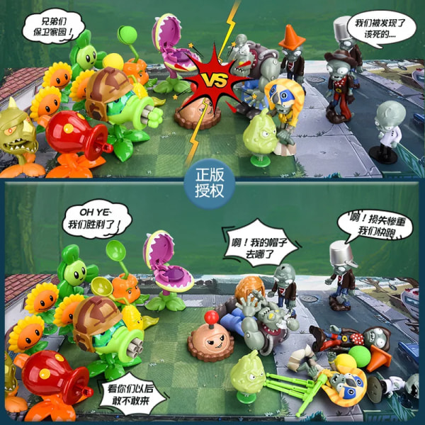 Ny roll PLANTER VS ZOMBIES 2 PVZ Leksaker Full Set Present till pojkar Boxpackade barndockor Action Figur Modell Presentkarta 22 role set