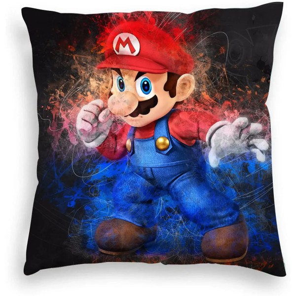 45*45 cm Super Mario Bros Fyrkantigt Örngott Yoshi Luigi Tecknad Anime Figur Hem Kort Floss Kudde Dekoration Barn Julpresent 8