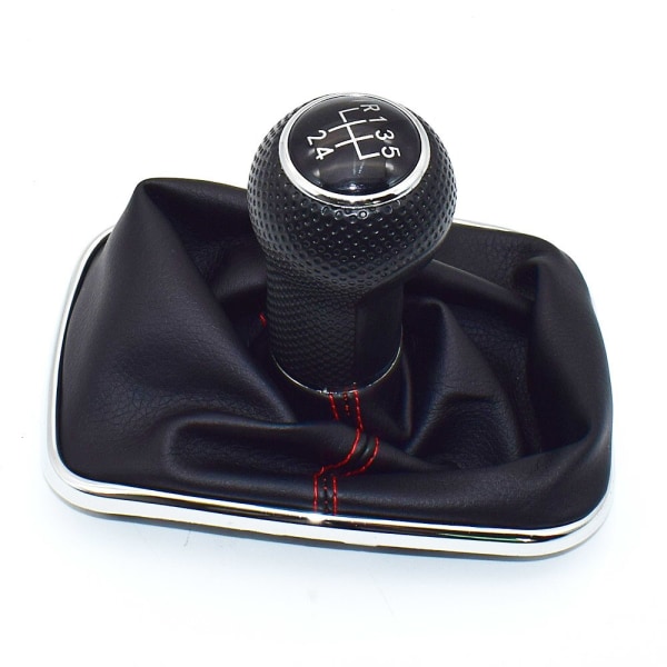 23mm för Volkswagen VW Golf 4 IV MK4 GTI R32 Bora Jetta 5-växlad svart ram Växelspaksknopp Spak Damask Boot 1999-2004-5 Speed 5 Speed