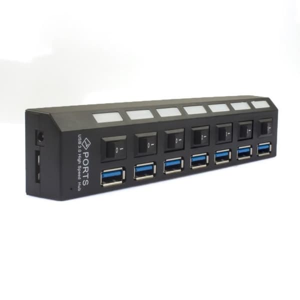 USB 3.0 -HUB-sovitin LED-merkkivalolla