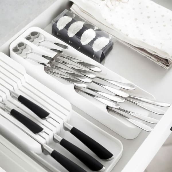 (Hvit) Bestikkorganisator - Vilde - Hvit - 39x11,5 cm - 5 rom white