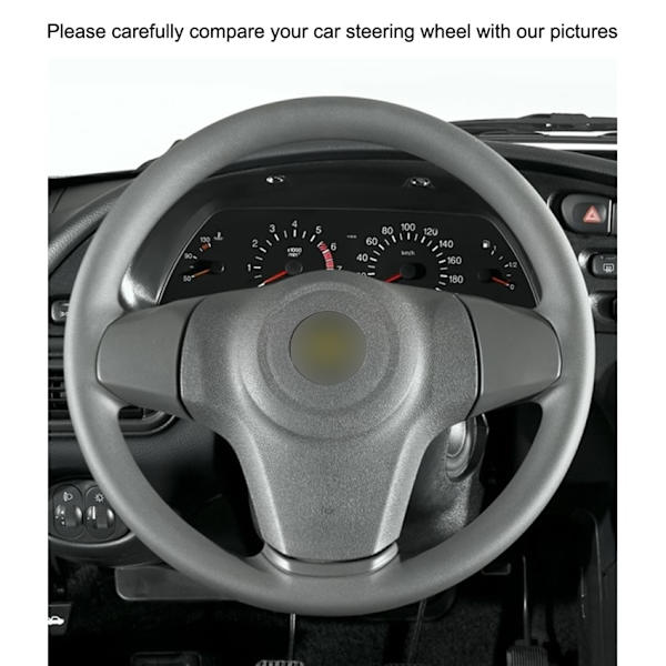 (Gummiratt)Handsydd svart PU- cover i konstläder för Opel Corsa D Chevrolet Niva Lada 3-ekrar 2006 2007-2020 Rubber SteeringWheel