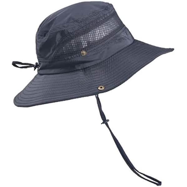 Solhat - Foldbar - Sort - Bred skygge - Anti UV - Til mænd - Udendørs black