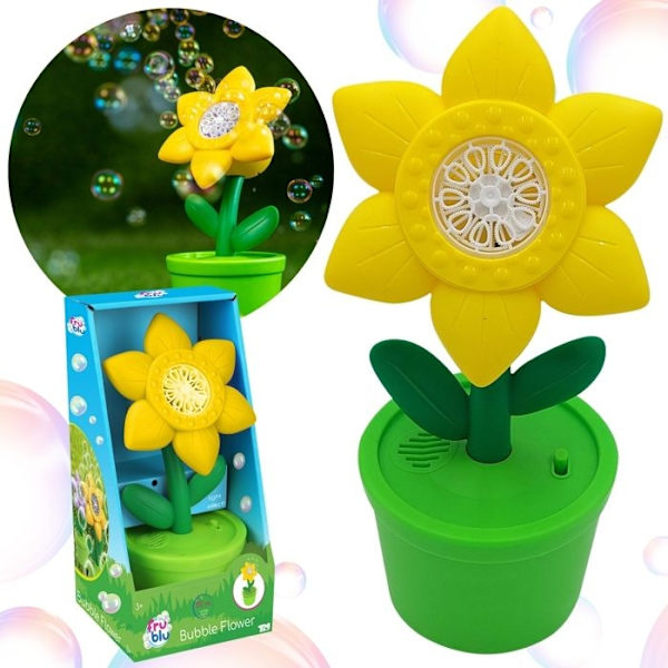Boblemaskin, blomst + 80 ml væske, LED-lys