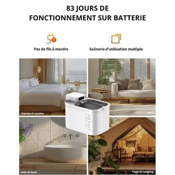 (sort) Vandfontæne - Petkit - Eversweet Max Smart - Sort - Indendørs - 83 dages batterilevetid black