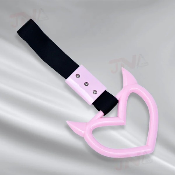 Safcoussins-Anneau Tsurikawa i form av ett demonhjärta, JDM-biltillbehör, Tsurikawa-rem Pink