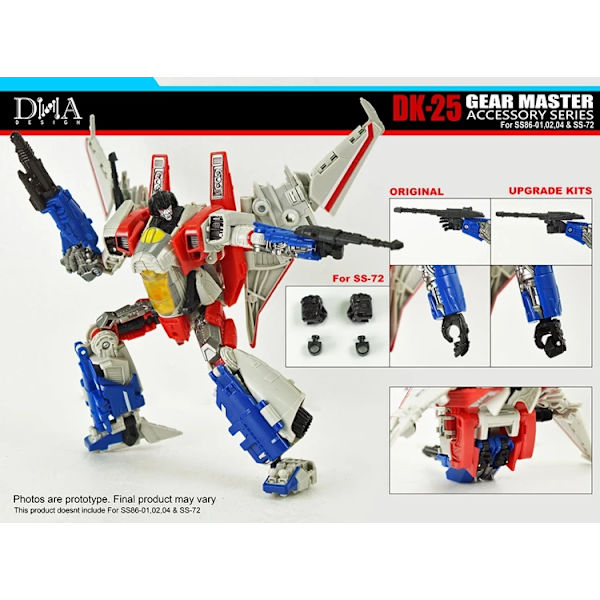 I lager DNA Design DK-25 Upgrade Kit För SS86 Rod Jazz Kup SS72 Starscream Can Split Sales DK-25 (complete set)