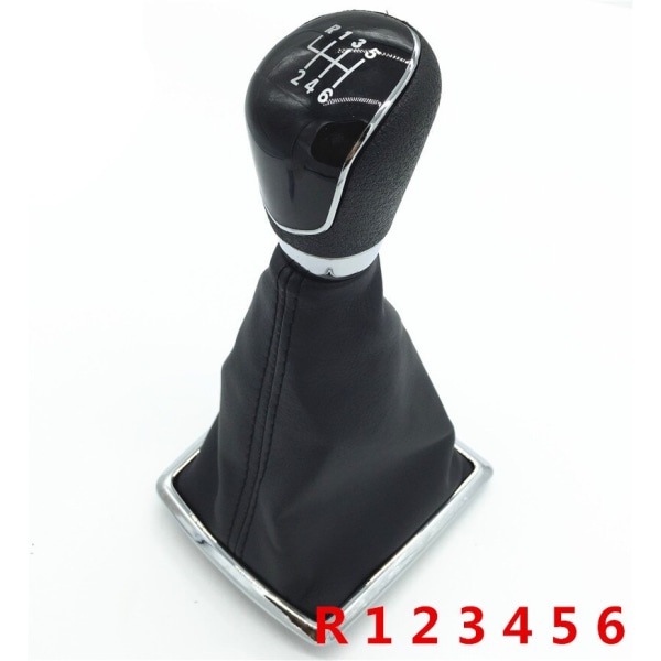 5/6-växlad manuell bilstyling Växlingsknopp Damask Boot Case för Ford Focus 2 MK2 FL MK3 MK4 Fiesta MK7 KUGA GALAXY C-max B-max-6 Speed Black 6 Speed Black