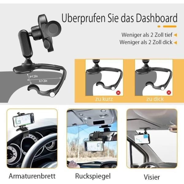 Biltelefonholder - LECOO - 360° Rotation - Silikone - Universal - Sort Black