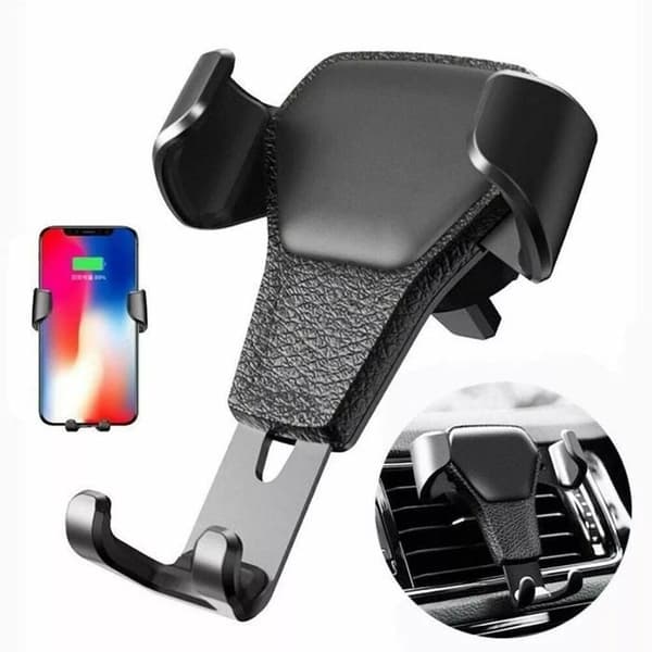 Universal Biltelefonholder Monteringsventilationsgitre Sort Smartphone