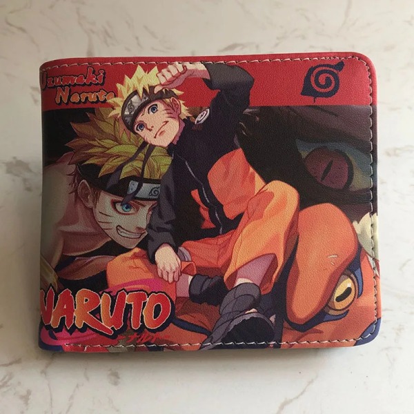 Uzumaki Naruto Myntväska Anime Sasuke Kakashi Plånbok Tecknad Dam Bärbar Kort Väska Barnreseförvaringsväska Barnpresent Naruto-12