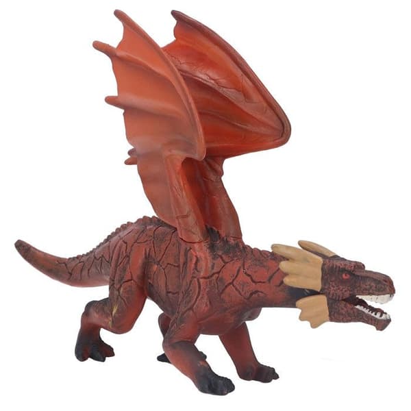 Realistisk utseende simulerad eldsdrake modell flygande dinosauriefigur för samlingsdekoration