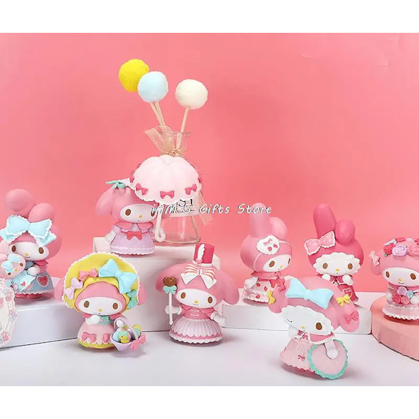 #2 SANRIO Toys My Melody Dolls Kawaii Figurine Blind Box Heminredning Japansk Söt Julklapp Anime Cartoon Collection No.8 Kuromi 6-7cm 1 Set no box