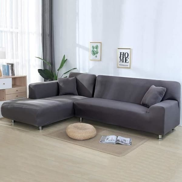 Dan&Dre Polyester L-Formet Hjørnesofa Trekk for 3+2 Seter - Grå gray