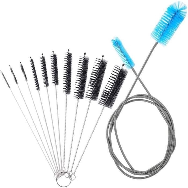 Rengöringsborste - Ej specificerad - 11 delar - Rostfritt stål och nylon - Flexibel - 155cm