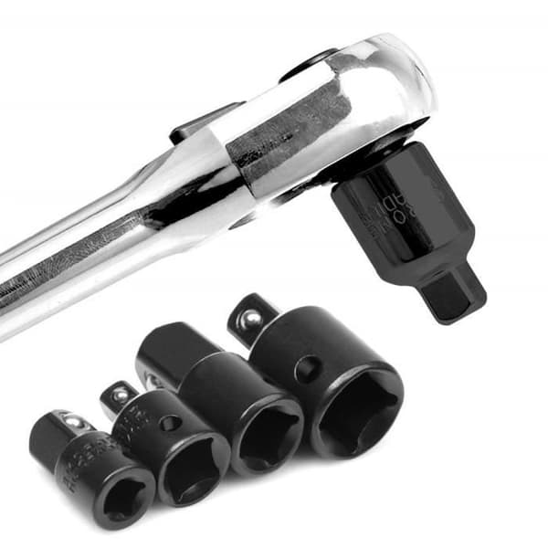 Socket-adaptere - Pillote - 4 stk. - 1/2\" til 3/8\" - 3/8\" til 1/4\" - Lengde 36 mm