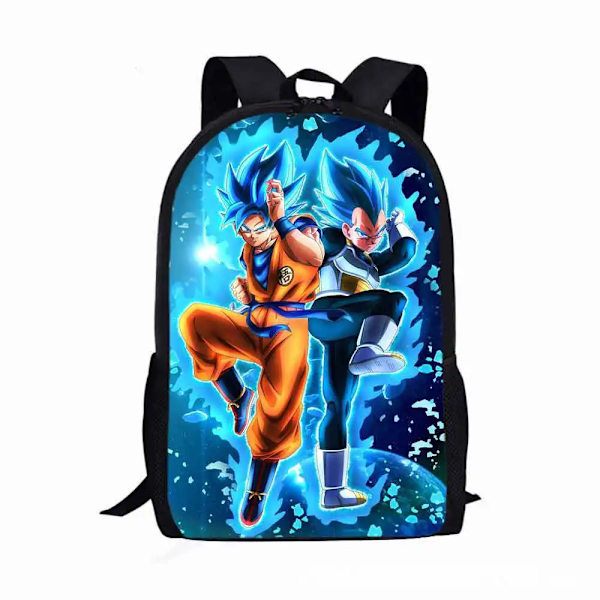 Dragon Ball Ryggsäck Pojkar Flickor Tecknad Goku Figurer Barn Skolväska Stor kapacitet Resväska Anime Vegeta Väska Barn Födelsedagspresent Dragon Ball-14 Size 17inch