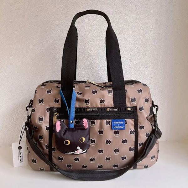 Lesportsac Kawaii Damtygväska Cat Co Branded Series Söt printed handväska Cross Body Bag Tote Bag 15