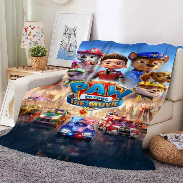 Paw Patrol Filt Cartoon Flanell Hudvänlig Mjuk och icke-fluffig högkvalitativt material Söt Patrol Canine Barn Cover 1 150x200cm