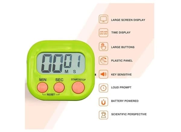 Pieces Farverig Magnetisk Køkken Timer, Digital Timer til Børn Læring med LCD Skærm, Magnetisk Stopur Timer