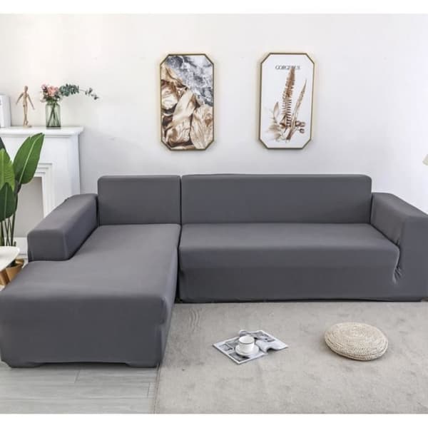 Polyester L-formad Hörnsofföverdrag 3+2 Sits Skyddsöverdrag för Hemmöbler