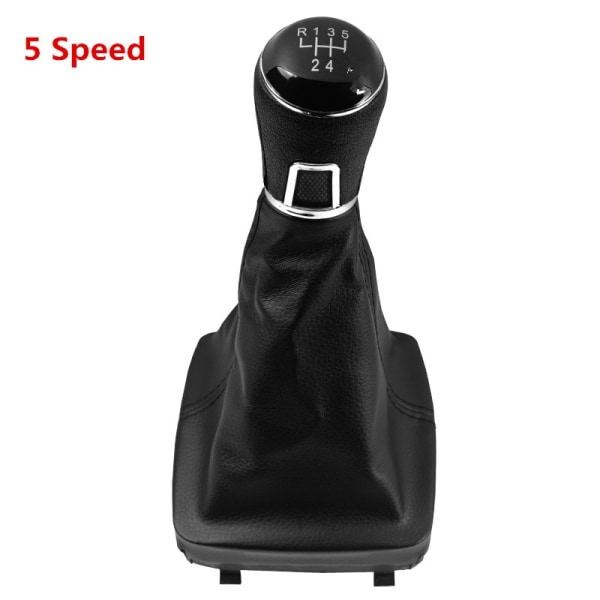 Växelspaksratt Spak Växel PU Läder Gaitor Boot För Volkswagen VW Polo 9N 9N2 GTI 2002 2003 2004 2005 2006 2007 2008 2009-5 Speed B0275 5 Speed B0275
