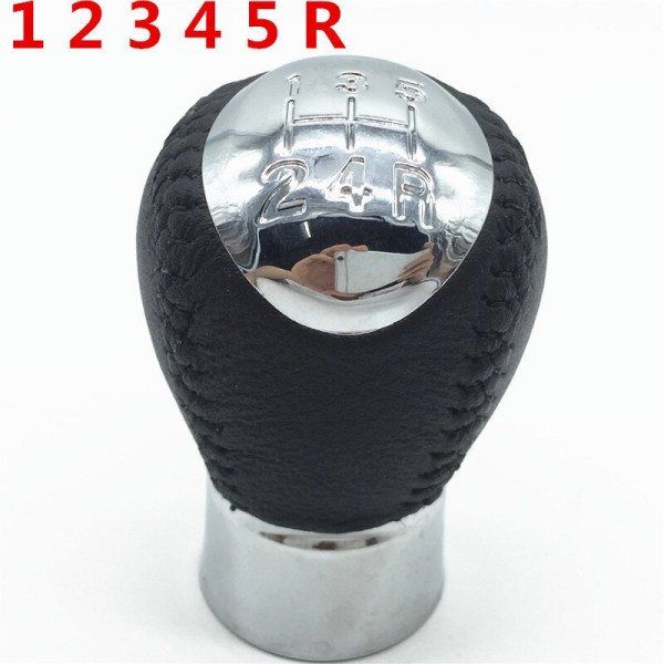 För Mazda 6 M6 2002 2003 2004 2005 2006 2007 Krom växelspaksreglage Växelpenna Damask Cover Bilstylingtillbehör-5-växlad växelspaksknopp 5 Speed Gear Knob