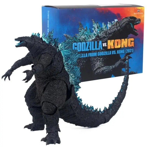 SHM Kong From Godzilla Vs Kong 2021 Film PVC Action Figur Kaiju Monsterverse Dinosaur Model Samlarobjekt Action Leksaker Presenter B With box