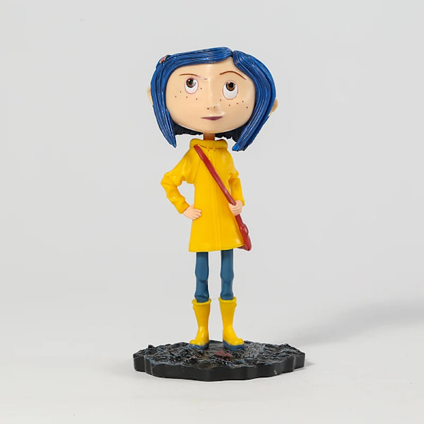 NECA Coraline i randig skjorta/gul regnkappa 7" ABS/PVC Action Figure Toy Doll C